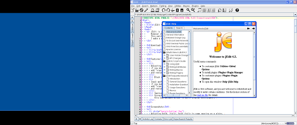 screenshot of original jEdit