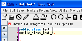 screenshot of patched jEdit, bold text width is same as plain